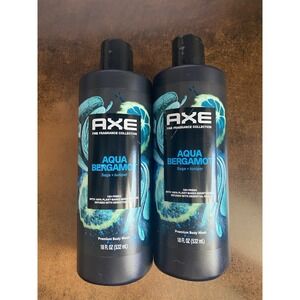 Axe Fine Fragrance Collection Body Wash, Aqua Bergamot, 18 fl oz, Pack of 2